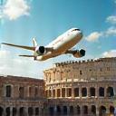 Aereo che sorvola il Colosseo